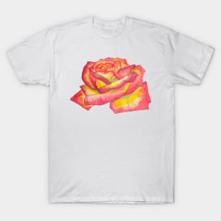 Beautiful yellow pink rose T-Shirt